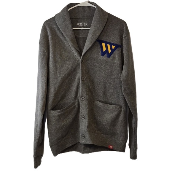 Other - Sportiqe Apparel Co. WVU Mountaineers Gray Shawl Collar Cardigan Sweater Small
